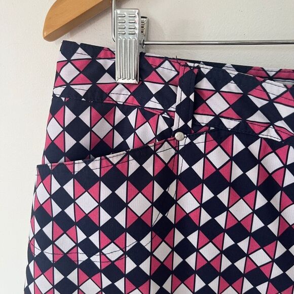 Nivo‎ by Lanctot Pink Navy Geometric Athletic Golf Skort Skirt - Picture 3 of 8